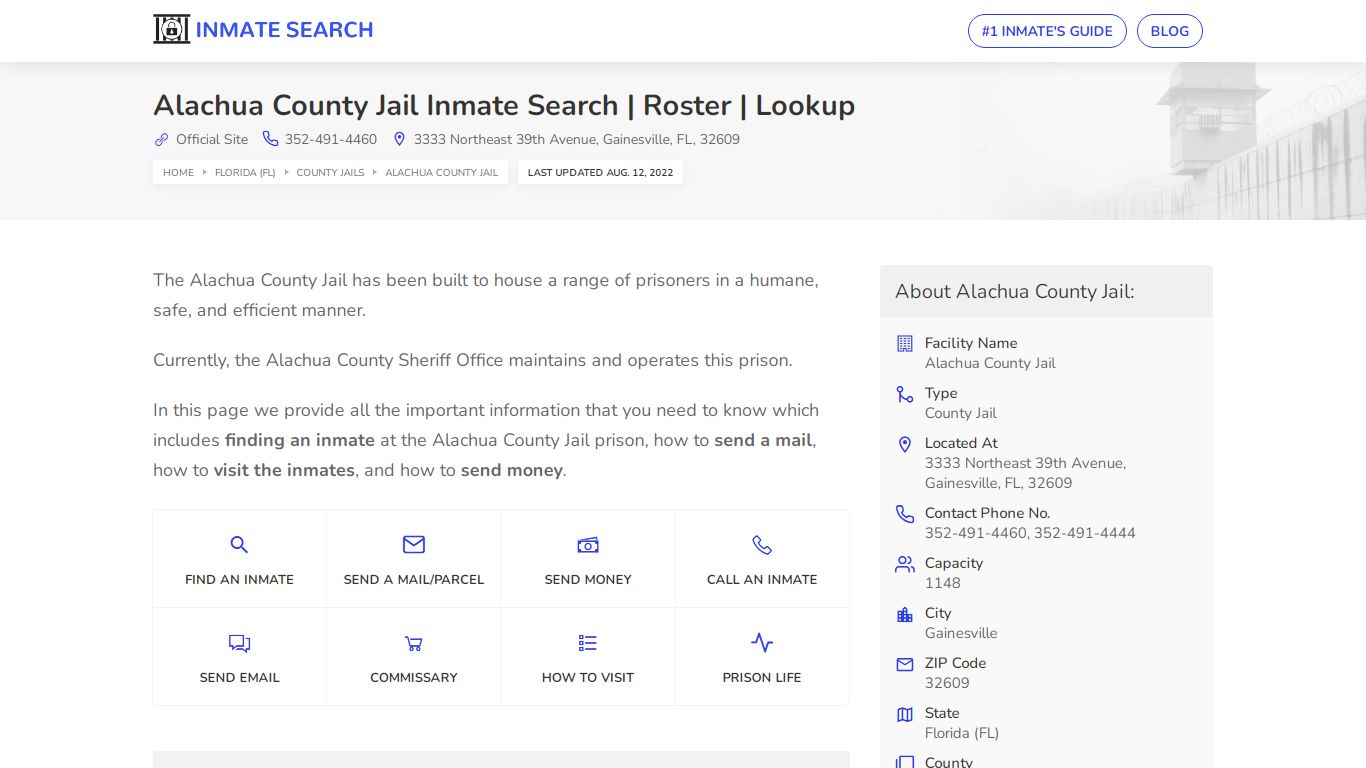 Alachua County Jail Inmate Search | Roster | Lookup